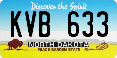 ND license plate KVB633