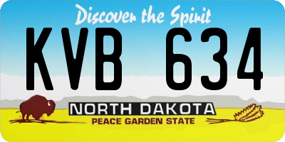 ND license plate KVB634