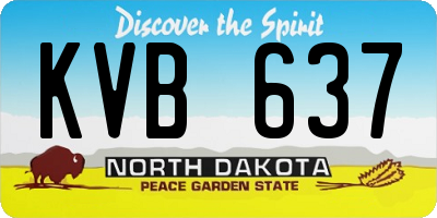 ND license plate KVB637