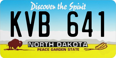 ND license plate KVB641