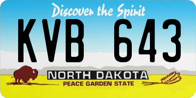 ND license plate KVB643