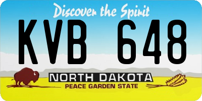 ND license plate KVB648