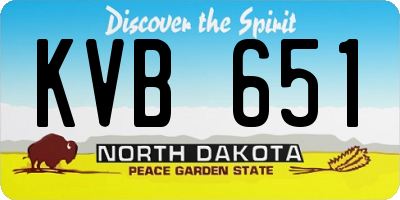 ND license plate KVB651