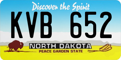ND license plate KVB652