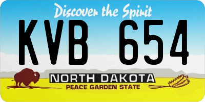 ND license plate KVB654