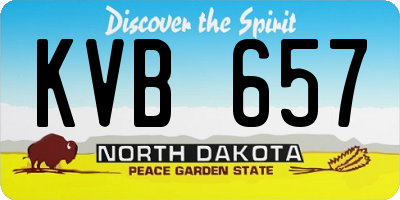 ND license plate KVB657