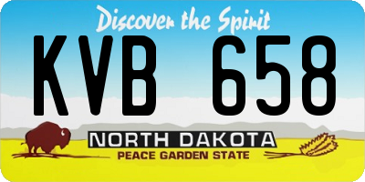 ND license plate KVB658