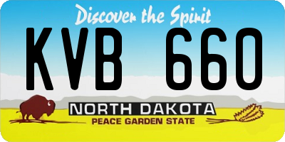 ND license plate KVB660