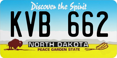 ND license plate KVB662