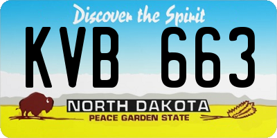 ND license plate KVB663