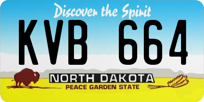ND license plate KVB664