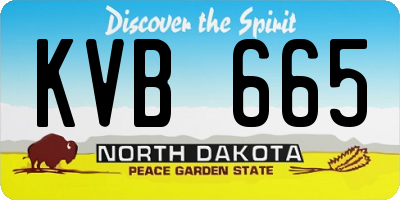 ND license plate KVB665