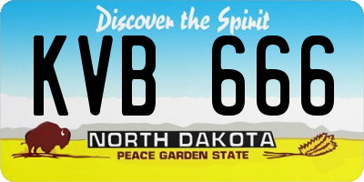 ND license plate KVB666