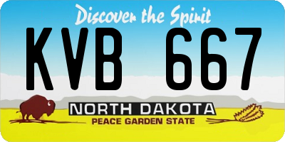 ND license plate KVB667