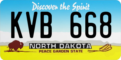 ND license plate KVB668