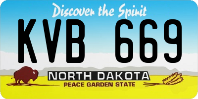ND license plate KVB669