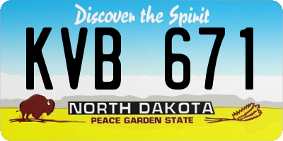 ND license plate KVB671