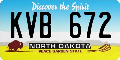 ND license plate KVB672