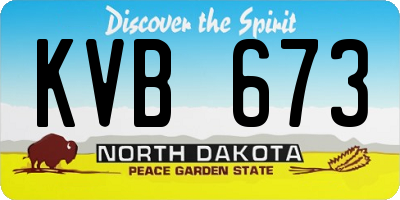ND license plate KVB673
