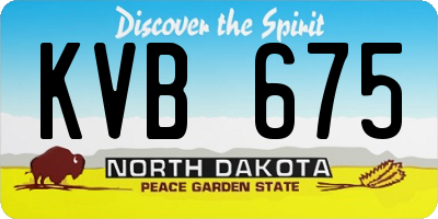 ND license plate KVB675