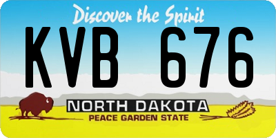 ND license plate KVB676