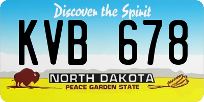 ND license plate KVB678