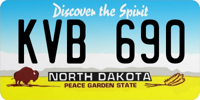 ND license plate KVB690