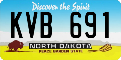 ND license plate KVB691