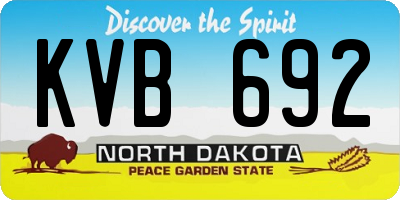 ND license plate KVB692