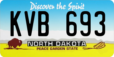 ND license plate KVB693
