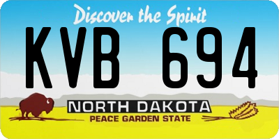 ND license plate KVB694