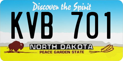 ND license plate KVB701