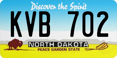 ND license plate KVB702