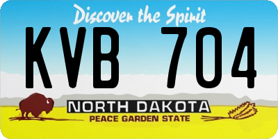 ND license plate KVB704