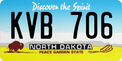 ND license plate KVB706