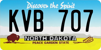 ND license plate KVB707