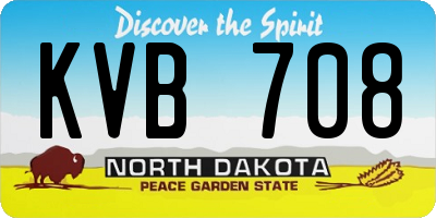 ND license plate KVB708