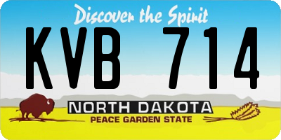 ND license plate KVB714