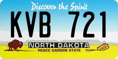 ND license plate KVB721