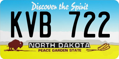 ND license plate KVB722
