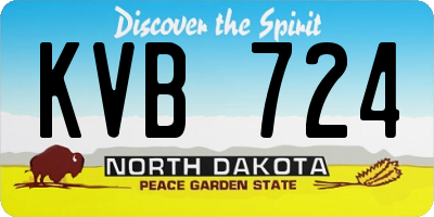 ND license plate KVB724