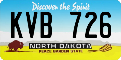 ND license plate KVB726