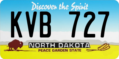 ND license plate KVB727