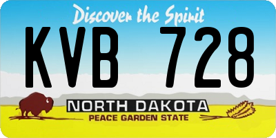 ND license plate KVB728