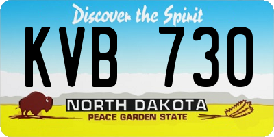 ND license plate KVB730