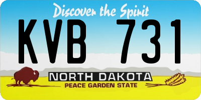 ND license plate KVB731