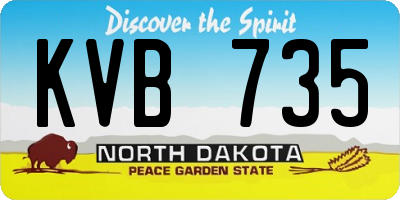 ND license plate KVB735