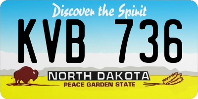 ND license plate KVB736