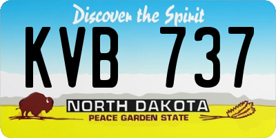 ND license plate KVB737