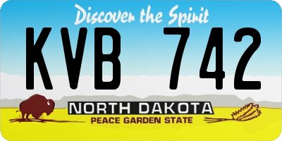 ND license plate KVB742